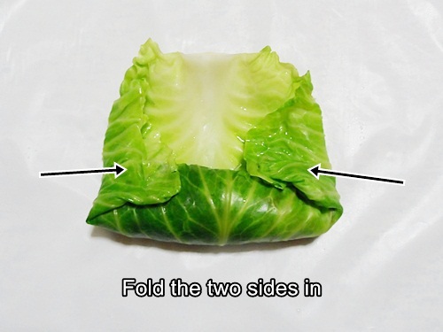 wrapping cabbage roll